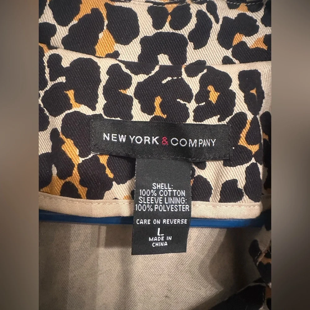 New York & Company Leopard Print Jacket Women’s Size L - Picture 5 of 8